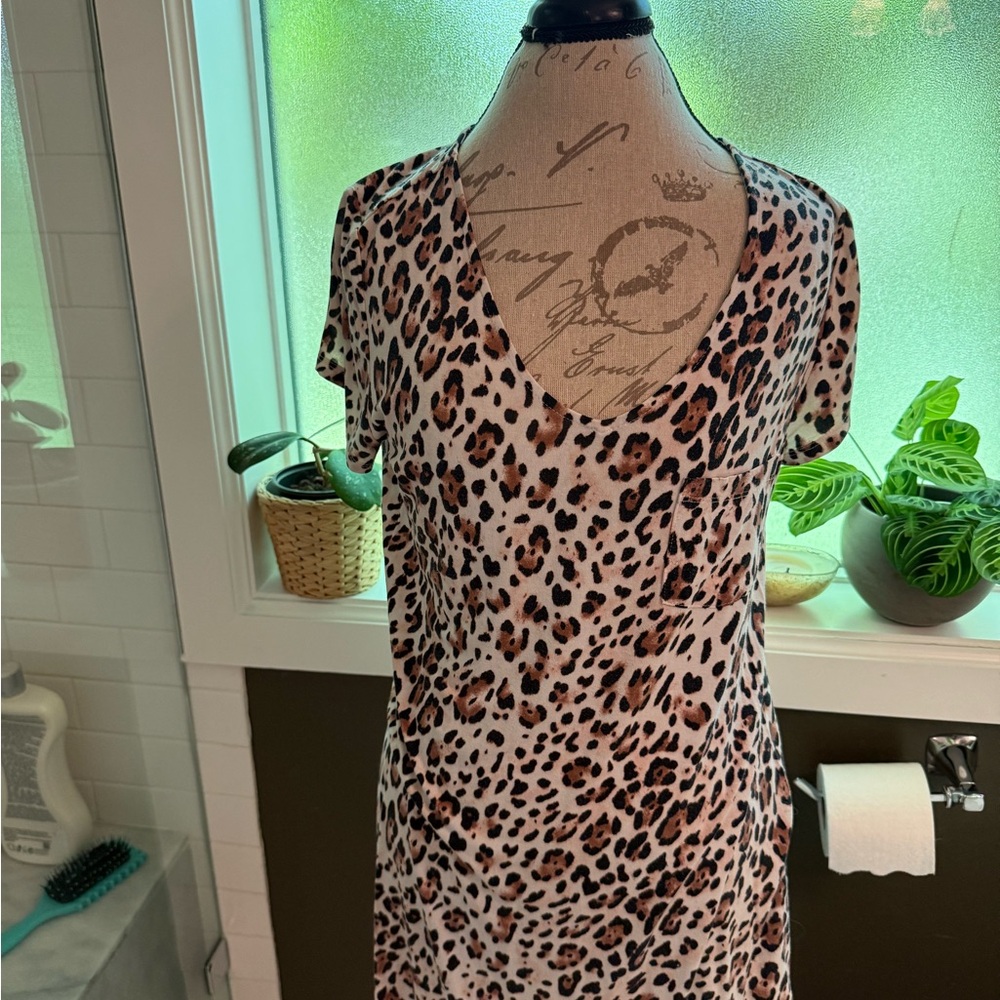 Soma Leopard Print Chemise in Cream, Black & Brown